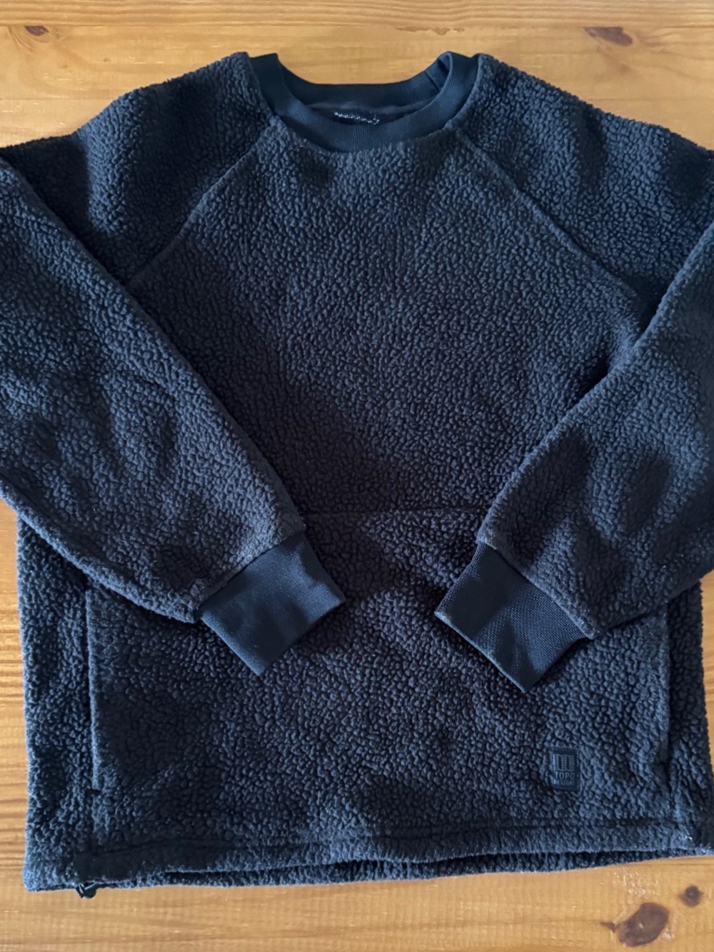 Topo Designs, Black Pullover Fleece, Men's, Small